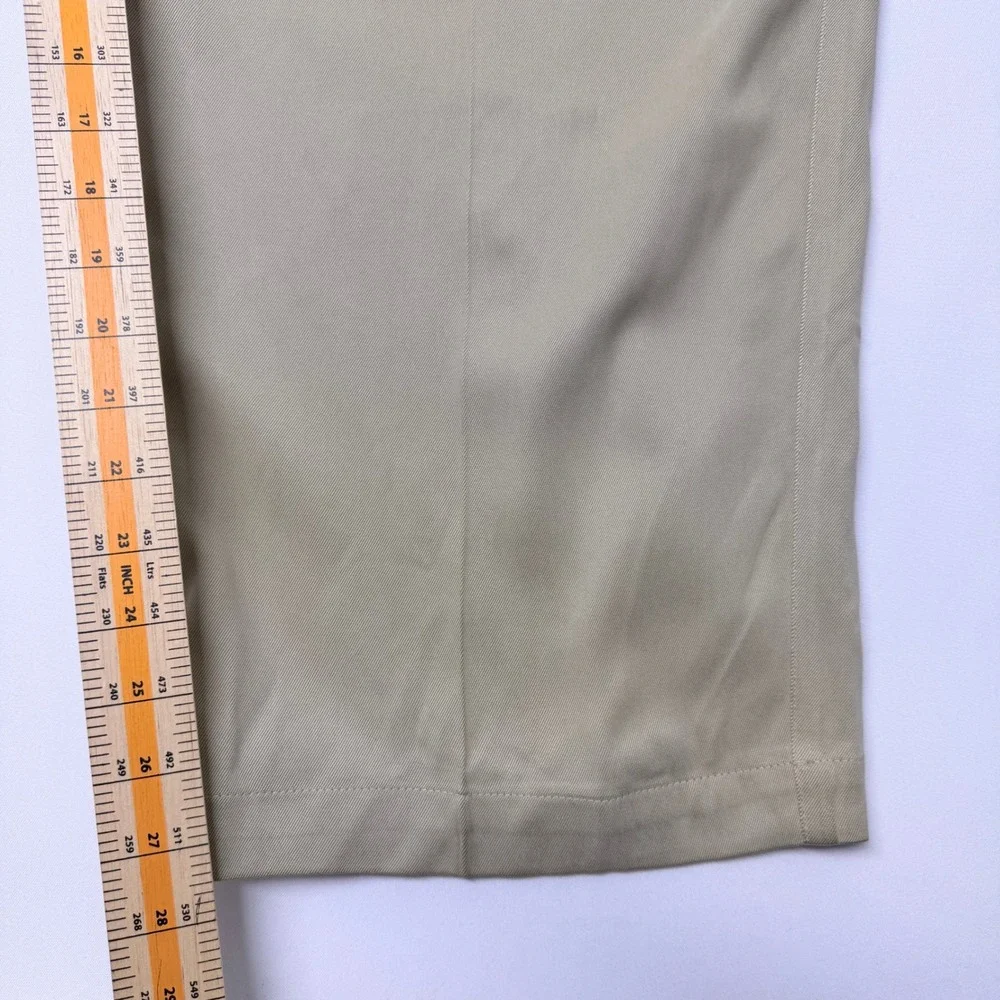 Tommy Bahama Relax Mens 40 Khaki 100% Silk Straight Leg Flat Front Pants